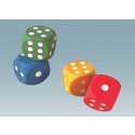 Augenspielwürfel,  aus Moosgummi (Set = 4 Würfel)
