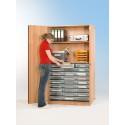 Schrank mit 27 flachen Schüben (transparent)