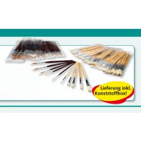 50 Haar- und 50 Borstenpinsel in verschiedenen Stärken