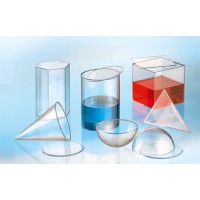 Set bestehend aus sechs Füllkörpern aus Acrylglas. Längste Seite jeweils ca. 15 cm