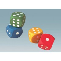 Set = 4 Würfel - Hochwertige Augenspielwürfel aus Moosgummi, 4 cm 