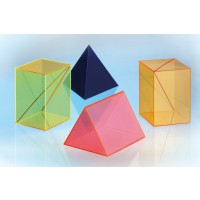 Geometrieset 2, Geometrische Körper aus gefärbtem Acrylglas
