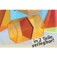 Modell J3003-a9 in 2 Teile zerlegbar,  Geometrische Körper aus gefärbtem Acrylglas.