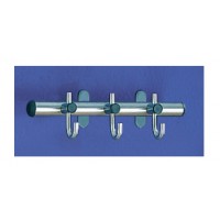 Wandgarderobe - Edelstahl-Trägerrohr Ø 40 mm , mit 3 Mantelhaken.