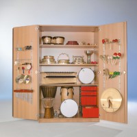 Musikschrank mit InBoxContainer und Halterungen an den Türen (ohne Instrumente)