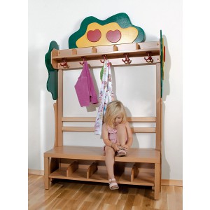 Komplettgarderobe "Apfelbaum", mit Aufsatz und Seitenteilen