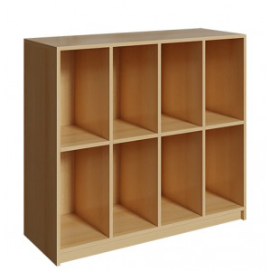 Schultaschenregal mit 2 Fächern übereinander 4reihiges Regal aus feuerhemmendem Material, mit 8 Fächern, B/H/T: 122x109x45 cm