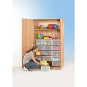 Schrank mit 15 hohen Schüben (transparent)