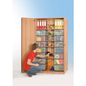 Schrank mit 14 hohen Schüben (transparent)