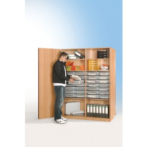 Schrank mit 28 flachen Schüben (transparent)