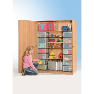 Schrank mit 14 hohen Schüben (transparent)