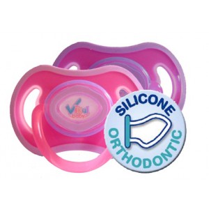 Soft Touch Sauger (lila / pink) bis 6 Monate, orthodentisch, 2er Pack