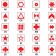 Abbildung Farbe rot / Symbolbogen selbstklebend, mit 600 Symbolen einer Farbe.